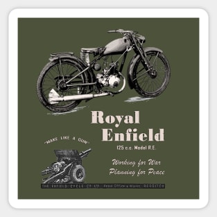 Royal Enfield WD/RE Retro Vintage Motorcycle WW2 Sticker